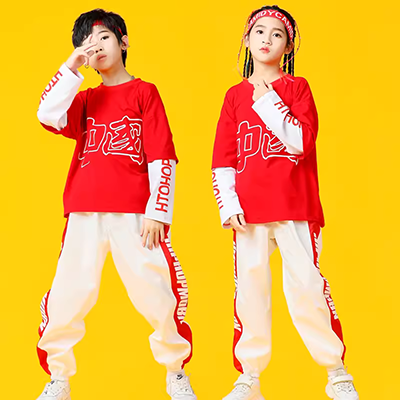 . Trang phục nhảy jazz cho bé gái, trang phục nhảy đường phố hip-hop trẻ em mới, trang phục nhảy hiện đại trẻ em, áo len - Trang phục