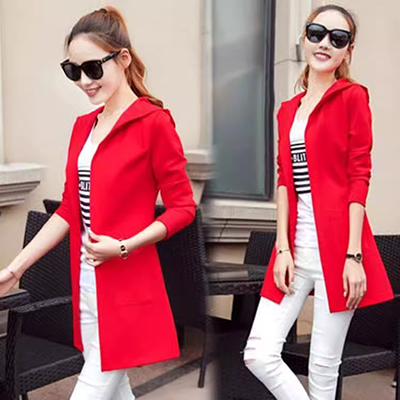 Áo len dệt kim của phụ nữ Áo khoác ngoài lỏng lẻo Áo lót bằng vải dệt kim Mùa xuân và mùa thu Mặc giữa chiều dài Áo len dài tay - Áo len cổ chữ V