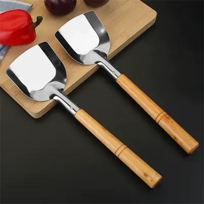 Thìa nấu ăn một thìa làm bằng tay rèn đồ dùng nhà bếp bằng sắt thìa dài cán thìa nấu ăn gia dụng thìa kiểu cũ cán bằng gỗ - Phòng bếp