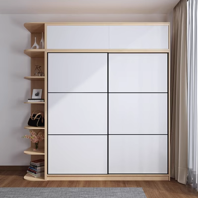 Tủ quần áo Bắc Âu hiện đại tối giản phòng ngủ lớn tủ lớn căn hộ nhỏ hộ gia đình cửa trượt - Buồng