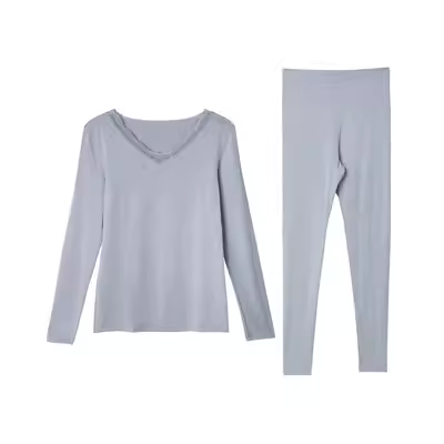 Quần lót nữ dày cộng với nhung skinny mùa đông body dài tay áo một mảnh cổ thấp ren áo da chạm đáy - Áo ấm
