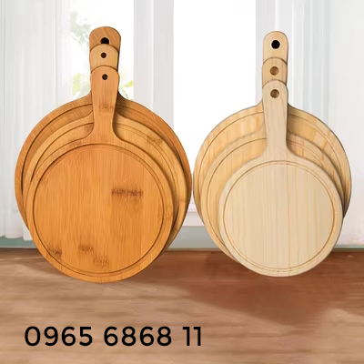 Khay gỗ có tay cầm chuyên dụng đựng đồ ăn pizza khay gỗ decor chất liệu gỗ thông