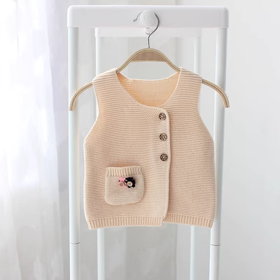 Áo vest nữ xuân thu, áo vest cho bé, áo len trẻ em, áo vest, áo len trẻ em, áo len bé gái, áo len cổ tim - Áo ghi lê