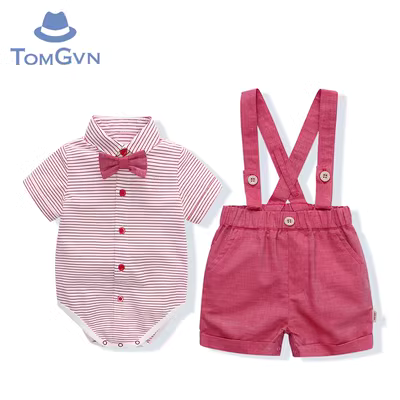 Mùa hè nam bé trai quý ông ngắn tay bộ đồ yếm bé hai mảnh bộ đồ 1-2-3 tuổi kiểu Anh ăn mặc đẹp trai - Phù hợp với trẻ em