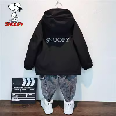 Snoopy Kids Boys Áo khoác có mũ trùm đầu Mùa xuân 2020 Áo khoác phong cách phương Tây mới cho trẻ em Áo khoác cardigan cho bé - Áo khoác