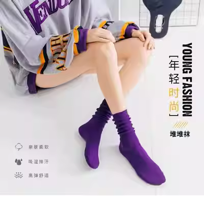 {Impulse} Trong ống vớ của phụ nữ vớ cotton màu mỏng mùa xuân và mùa hè vớ phụ nữ phiên bản Hàn Quốc của lưới màu đỏ trong thủy triều đen - Vớ bông