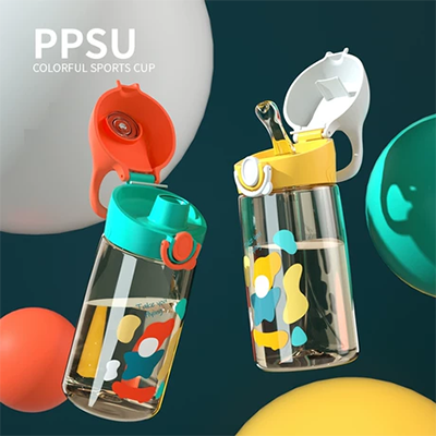 cốc uống nước trẻ em ppsu, bình sữa, bé lớn, ống hút, mỏ vịt, cốc tập uống cho bé lưỡng dụng, cốc tập uống cho bé 2 tuổi, loại 1 tay cầm - Cup / Table ware / mài / Phụ kiện