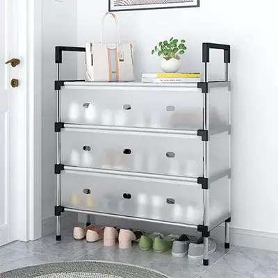 Cửa tủ giày đơn giản kệ giày chống bụi cửa nội thất sinh viên nhựa phòng ngủ nhỏ nhà nhiều tầng giá lưu trữ - Kệ
