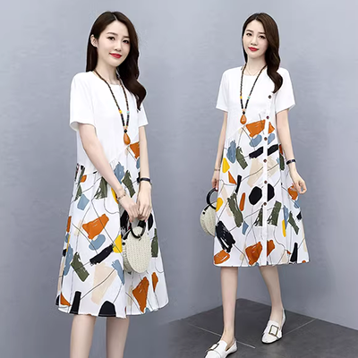 Váy bà bầu, váy mùa hè, váy cưới hở lưng màu đỏ, bạn thường có thể mặc váy voan mỏng che bụng bầu - Áo thai sản