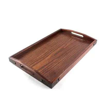 Khay bằng gỗ Đĩa gỗ hình chữ nhật Châu Âu Đĩa ăn lớn Khay trà bằng gỗ Khay trà Hình vuông tròn - Tấm