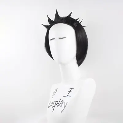 Hoàng đế cosplay bộ tóc giả COS phi con người Nezha đen tóc ngắn phim hoạt hình tùy chỉnh tóc giả - Cosplay