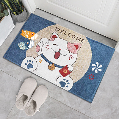 Chín con cá bức tranh may mắn vải nghệ thuật treo tranh phong cách Trung Quốc trang trí lối vào hành lang thảm trang trí hành lang phòng khách ánh sáng sang trọng nền tường vải treo - Tapestry
