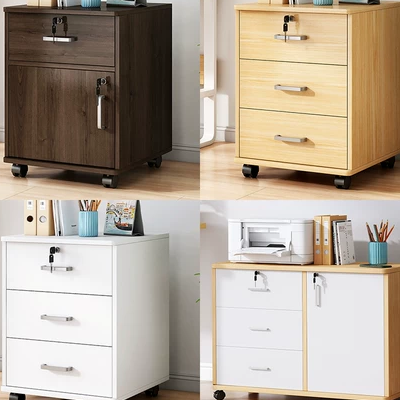 Tianyun tủ văn phòng kết hợp lưu trữ với cửa tủ sách gỗ mun veneer đồ nội thất tủ hồ sơ trang trí tủ thấp tủ - Nội thất văn phòng