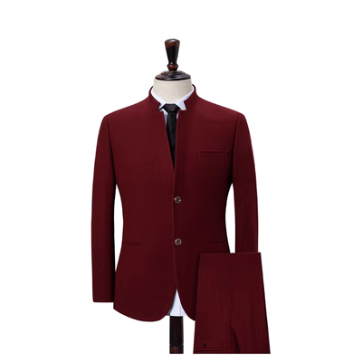 Tài năng vest cổ đứng nam Hàn Quốc Áo cưới mỏng chú rể Áo khoác len giản dị - Suit phù hợp