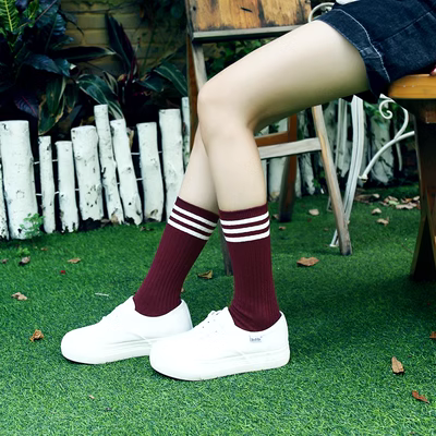 Dài ống trong dài eo cao jk vớ vớ phụ nữ vớ bắp chân vớ bếp ống giữa vớ ống cotton vớ thể thao Nhật Bản dễ thương - Vớ giảm béo