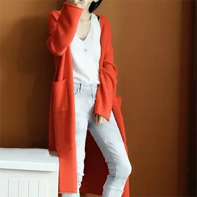 Mùa thu và mùa đông 2019 mới Pháp retro sừng khóa lỏng áo len giữa dài áo khoác len nữ dài tay - Trung bình và dài Coat