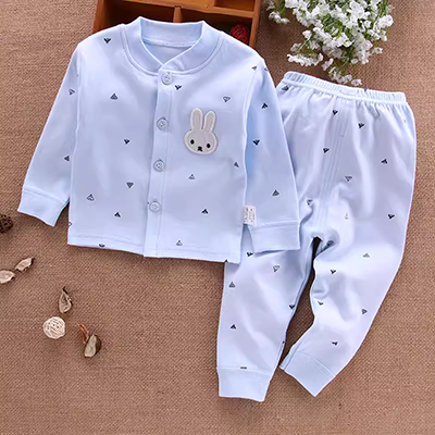 Mùa xuân và mùa thu cotton đồ lót trẻ em phù hợp với bé cardigan quần áo mùa thu eo cao quần mùa thu bé khóa cardigan đồ lót dài - Quần áo lót