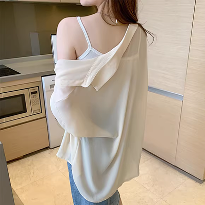 Áo sơ mi voan của phụ nữ 2021 mới của phụ nữ mùa xuân quần áo thời trang áo khoác phong cách nước ngoài áo sơ mi hoa thiết kế cảm giác xu hướng thích hợp - Áo sơ mi