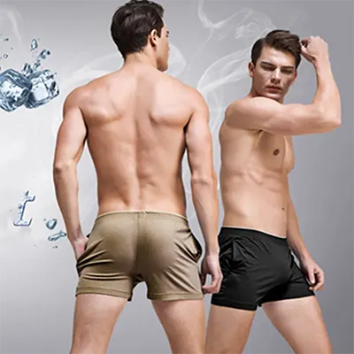 Đồ lót nam, dành cho nam giới trẻ hợp thời trang, quần sịp boxer rộng rãi, lưng giữa bằng vải cotton nguyên chất có túi quần, quần sịp thể thao, quần thoáng khí - Tam giác