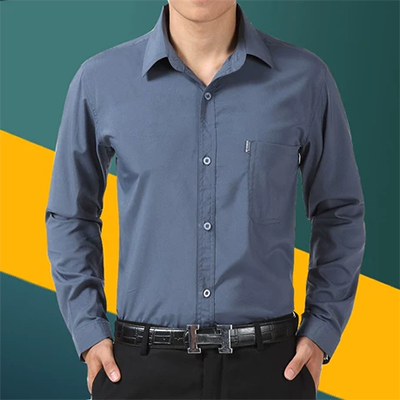 Áo sơ mi nam trung niên và cao tuổi áo sơ mi dài tay mùa xuân và mùa thu cotton nguyên chất - Áo
