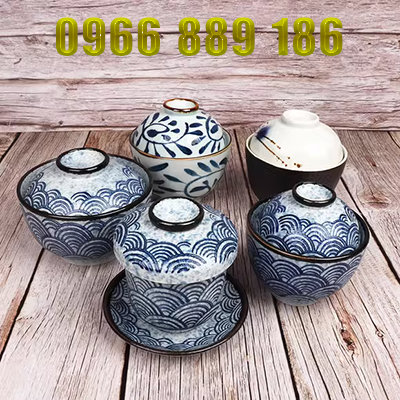 Yacifang Gốm sứ Nướng Bát đựng trà Sancai Teacup tráng men Kung Fu Bộ trà Hoa mẫu đơn Bát trà có nắp đậy - Trà sứ
