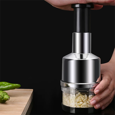 Dụng cụ nhà bếp sáng tạo Máy nghiền tỏi bằng tay bóp tỏi bóc tỏi khuấy tỏi gia dụng Máy nghiền tỏi bằng thép không gỉ - Phòng bếp