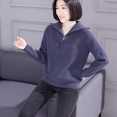 Yêu cầu vẽ bản gốc màu đen và trắng mohair alpaca dây đai bên hông qua đầu gối áo dài ba phần tư tay áo nữ - Áo len lót đôi