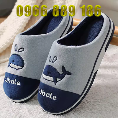 Dép đi trong nhà bằng vải bông nữ trong nhà dễ thương đôi giày đế dày dày giầy ấm áp không trơn nhà dép nam mùa đông - Trang chủ
