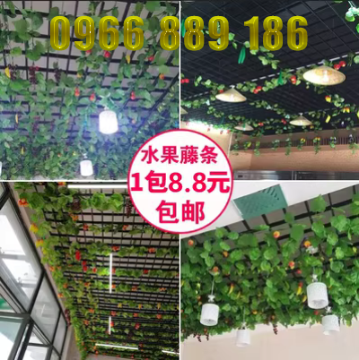 Mô phỏng mây trái cây rau siêu thị cửa hàng trái cây trang trại tường trần nhựa kéo hoa treo trang trí hoa - Hoa nhân tạo / Cây / Trái cây