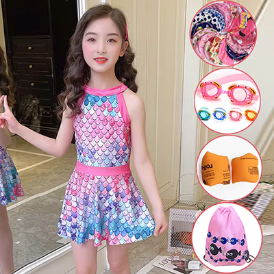Bộ đồ bơi nàng tiên cá cho bé gái Công chúa Nàng tiên cá bơi Cô gái đi biển Chia bikini - Đồ bơi trẻ em