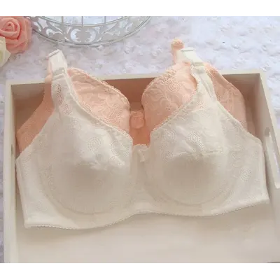 Cô gái tăng mã chất béo cotton trắng tinh khiết sinh viên phần mỏng áo ngực vòng thép lớn tập hợp áo ngực - Push Up Bras