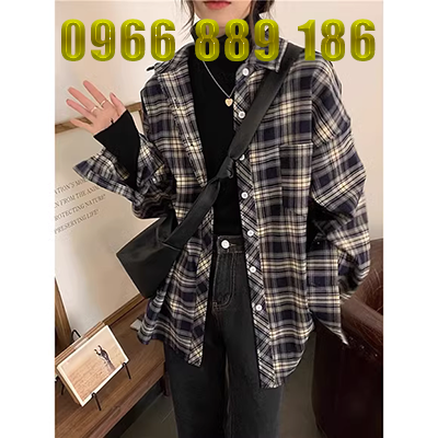 Áo sơ mi cotton kẻ sọc đen trắng kẻ sọc dài tay nữ 2019 mới buông tha cho mùa xuân và áo khoác mùa thu cho học sinh - Áo sơ mi