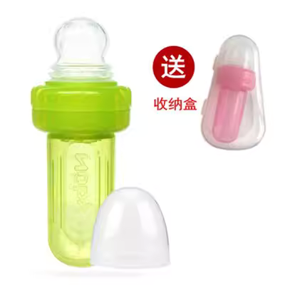 Nuby bé cắn túi trái cây và rau dụng cụ gậy âm nhạc cho bé ăn trái cây núm vú giả thức ăn bổ sung núm ty silicone mềm - Gutta-percha / Toothbrsuh / Kem đánh răng