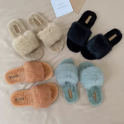 Dép cotton cỡ lớn cho nam 45 gói nửa với 46 mùa đông cộng với 47 đôi trong nhà cộng với giày cotton nữ béo - Dép