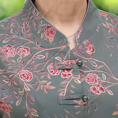 Áo sơ mi nữ trung niên và người cao tuổi áo mỏng bà mùa xuân mẹ áo mới quần áo bà già - Phụ nữ cao cấp