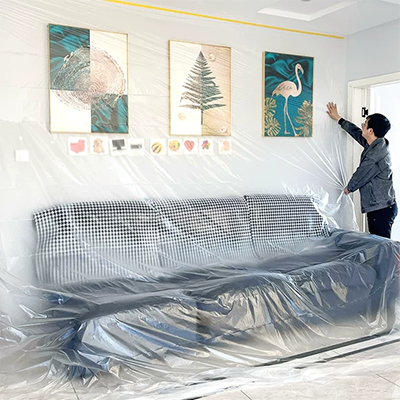 Trang trí nhựa chống bụi phim trải giường bọc ghế sofa tổng vệ sinh bàn chải sơn phủ phim phủ phim nội thất phim bảo vệ - Bảo vệ bụi