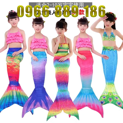 Trẻ em nàng tiên cá áo tắm nàng tiên cá đuôi cô gái áo tắm nàng tiên cá trang phục học sinh đồ bơi cos quà - Đồ bơi trẻ em