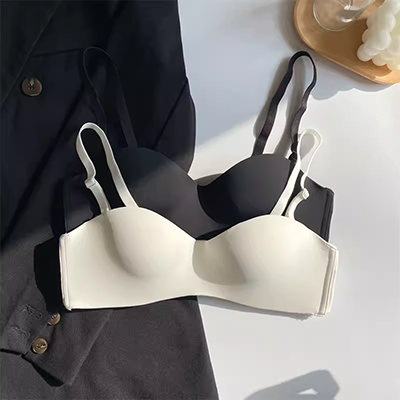 Không vạch áo lót sexy tập trung, không vòng thép, đồ lót mỏng, nữ tính, liền mảnh, mặc áo lót nhỏ, nhận sữa - Áo ngực ren