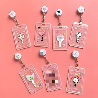 bts BTS blackpink thẻ bộ phim hoạt hình cô gái dễ thương có thể co giãn được ngôi sao Hàn Quốc xung quanh cùng một đoạn - Hộp đựng thẻ