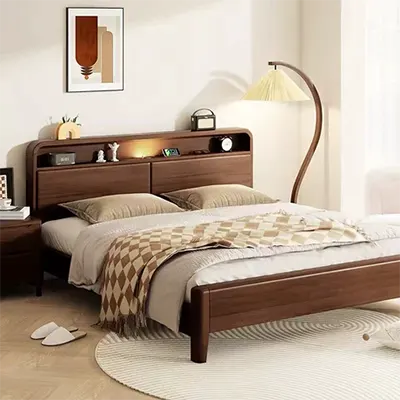 Ashley American Loft Giường gió công nghiệp Giường ngủ gỗ rắn chắc chắn Nội thất đồng quê đau khổ B633 - Giường