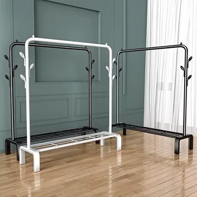 Phong cách Trung Quốc đa chức năng giá treo đồ sàn phòng ngủ giá treo áo khoác bằng gỗ rắn giá treo quần áo đồ nội thất bằng gỗ gụ - Kệ