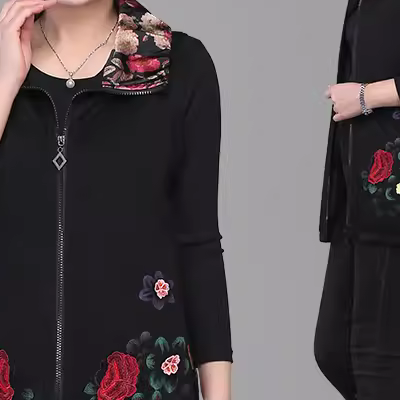 Phụ nữ trung niên và cao tuổi áo ghi lê mùa thu mới của mẹ quần áo ve áo cổ áo ông già in áo ghi lê giải trí cổ áo - Áo vest