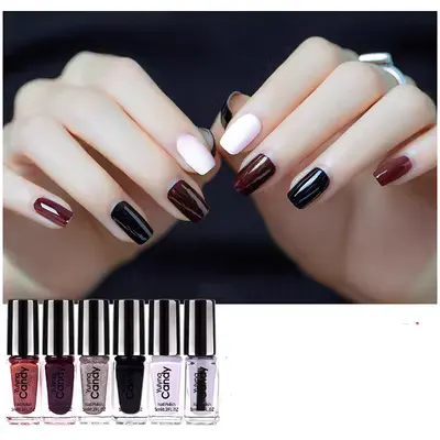 Bộ sơn móng tay gồm 6 chai, sơn móng tay màu đỏ kết hợp, bộ sơn móng tay nhỏ màu, các mẫu phổ biến không thể bóc ra - Sơn móng tay / Móng tay và móng chân