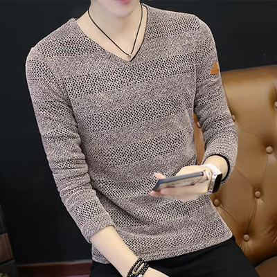 Jiusheng tặng áo len nam phiên bản Hàn Quốc của xu hướng áo thun dệt kim nam sọc mỏng cardigan nguyên chất mùa đông nam - Kéo qua