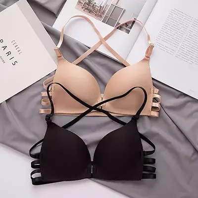 Yuki liền mạch đẹp trở lại sexy rỗng không có vòng thép đồ lót cô gái liền mạch áo ngực mỏng cotton không va chạm - Bộ đồ lót