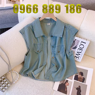 Mùa xuân và mùa thu lỗ của phụ nữ 2020 áo khoác denim trùm đầu ngắn áo ghi lê mỏng vest vest không tay áo khoác hàng đầu - Áo vest