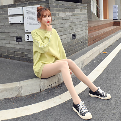 Cổ vật màu chân trần cộng với quần legging nhung dày nữ nude mùa xuân và mùa thu và mùa đông người mẫu vớ siêu nhiên quần lửng phần mỏng - Xà cạp