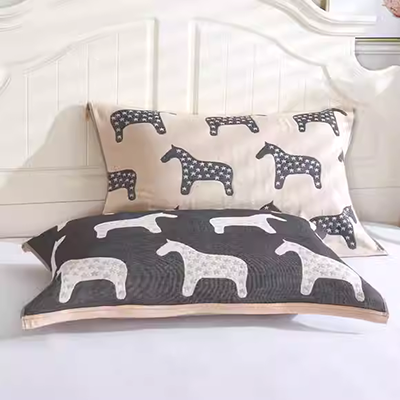 Khăn gối cotton tinh khiết sáu lớp gạc bông nửa gói khăn gối cố định áo gối người lớn chống trượt cặp vợ chồng - Khăn gối
