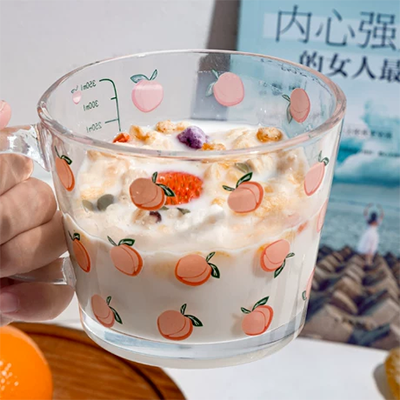 Cốc ăn sáng cầm tay cốc bột yến mạch kiểu Nhật lò vi sóng sưởi ấm cốc sữa cốc bong bóng cốc ngũ cốc có nắp cách nhiệt - Tách