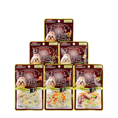 Nhật Bản DoggyMan Doge Man Full Dog Thịt Thực phẩm ướt Túi Pet Teddy Bixiong Snack Dog Bibimbap Thực phẩm ướt 75g - Đồ ăn vặt cho chó